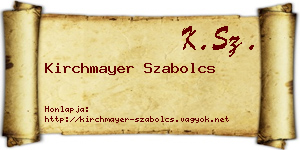 Kirchmayer Szabolcs névjegykártya