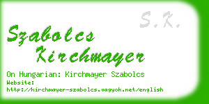 szabolcs kirchmayer business card